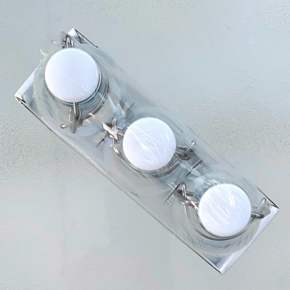IKEA KORKEN Clear Bottles with White Cap Stoppers ~ 3-Pack